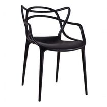 Conjunto Com 6 Cadeiras Empilhavel Allegra Preta Polipropileno Resistente