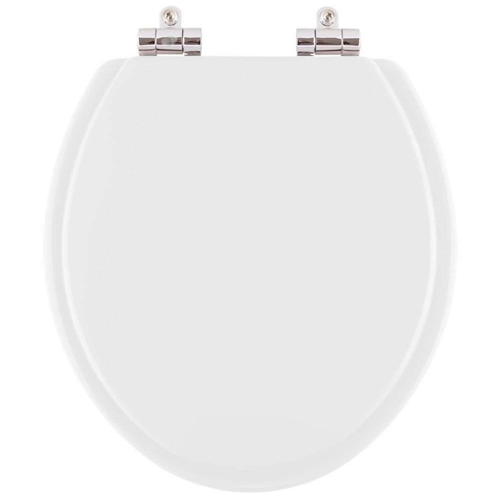Tampa De Vaso Poliester Com Amortecedor Leiria Branco Para Bacia Luzarte