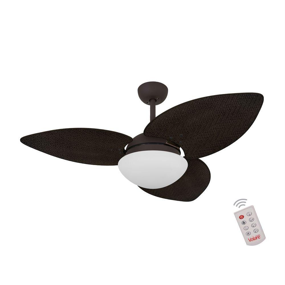Ventilador De Teto Marrom 3 Pás Palmae Tabaco 127V
