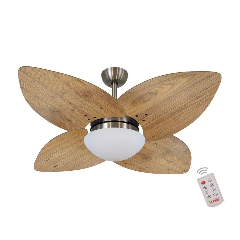 Ventilador De Teto Bronze 4 Pás Rádica 220v C/ Controle
