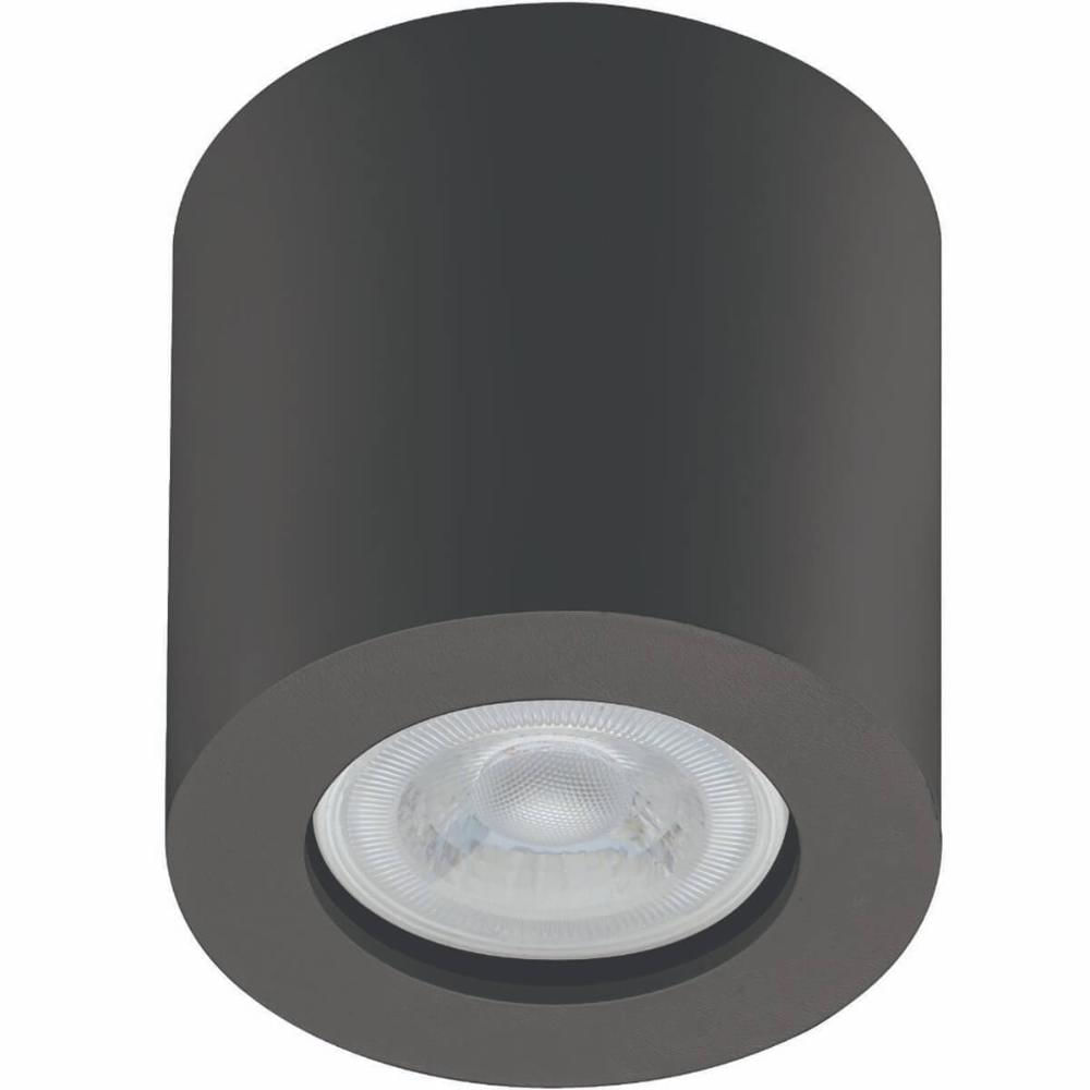 Spot de Sobrepor Redondo Preto Bivolt MR16 Luminária de Teto em Poliestireno Dital Zoom