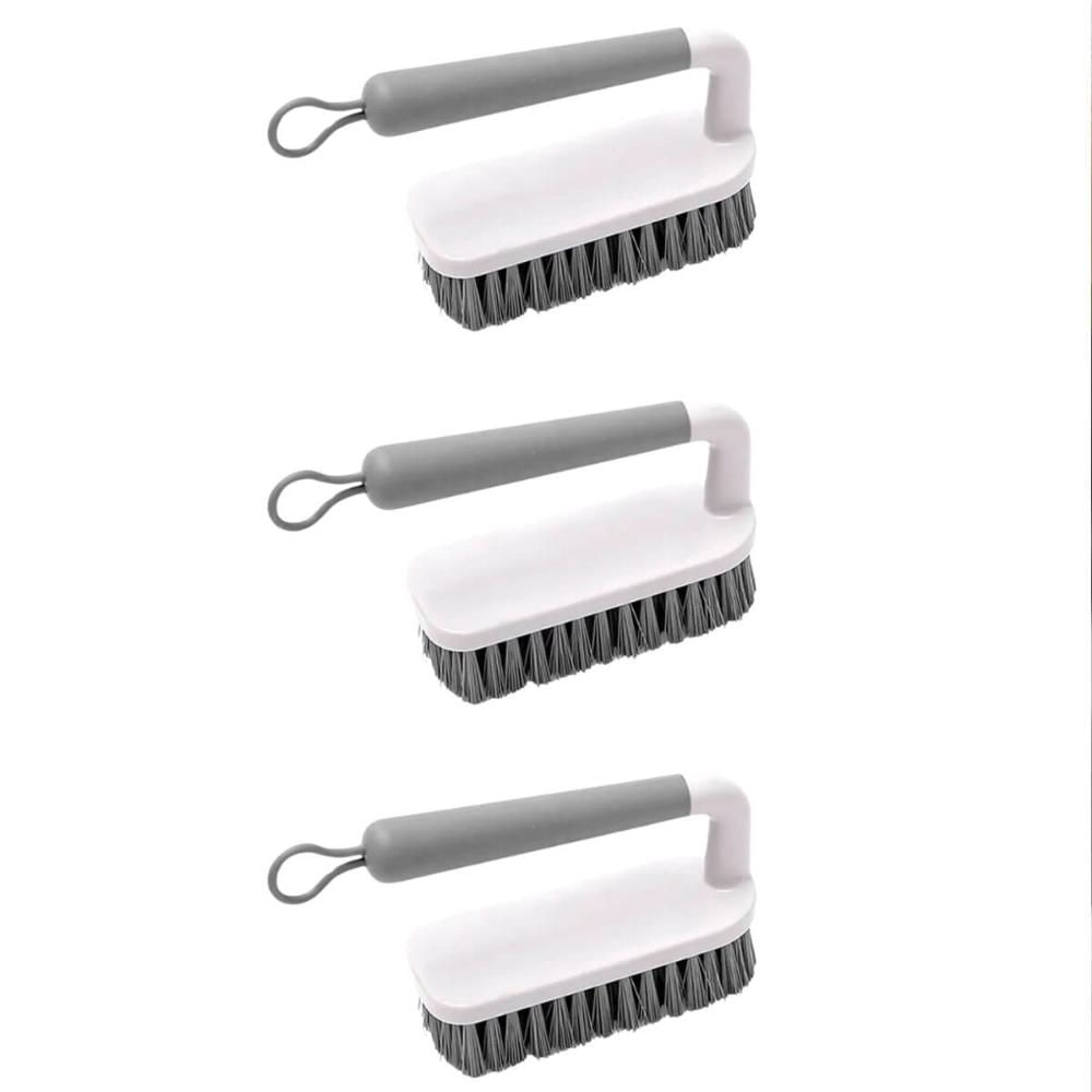 Kit 3 Escovas para Lavar Piso Calçado Roupa Bege Escovão Cer