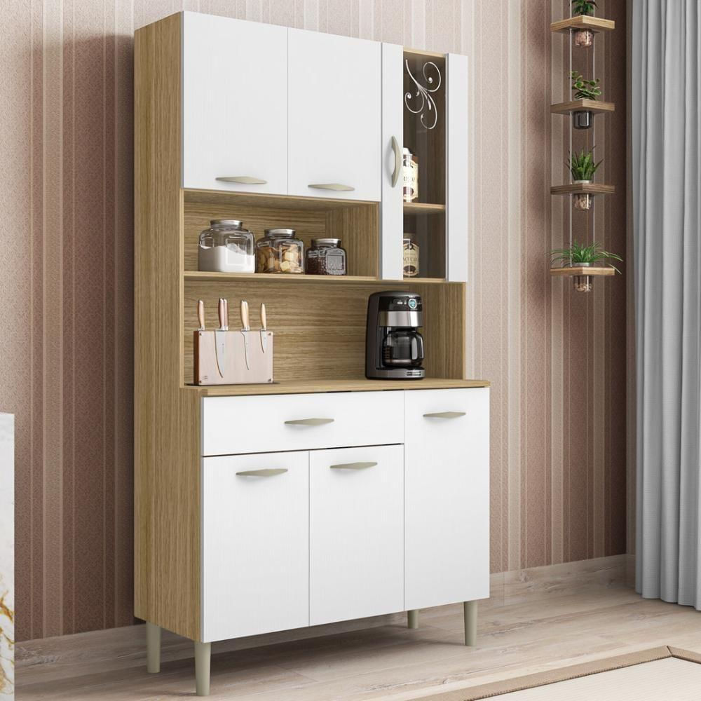 Armário De Cozinha Compacta 6 Portas 1 Gaveta Golden Freijó-supremo