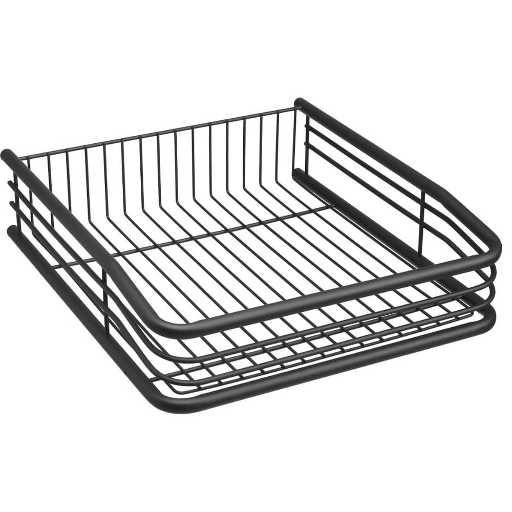 Gaveta Multiuso 27x47x13cm Preta Fruteira Aramada Masutti Deslizante 3 Distanciadores