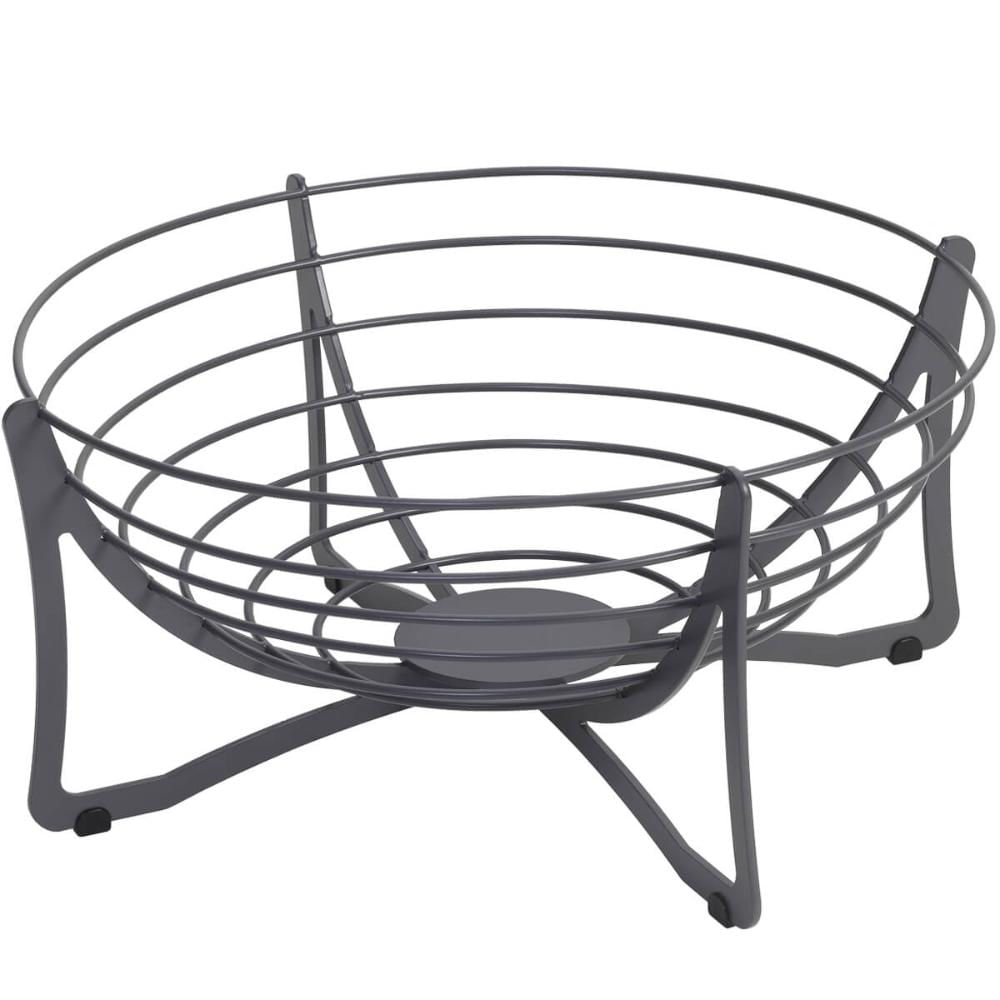 Cesta de Frutas Fruteira Redonda de Mesa Cinza 34,5cm Masutti Aramada Carbono
