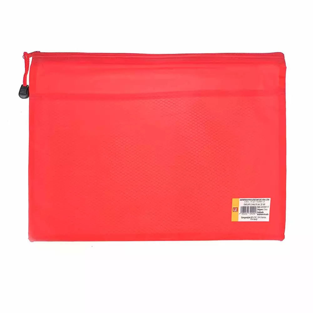 Envelope Malote Le A4 Vermelho com Zíper