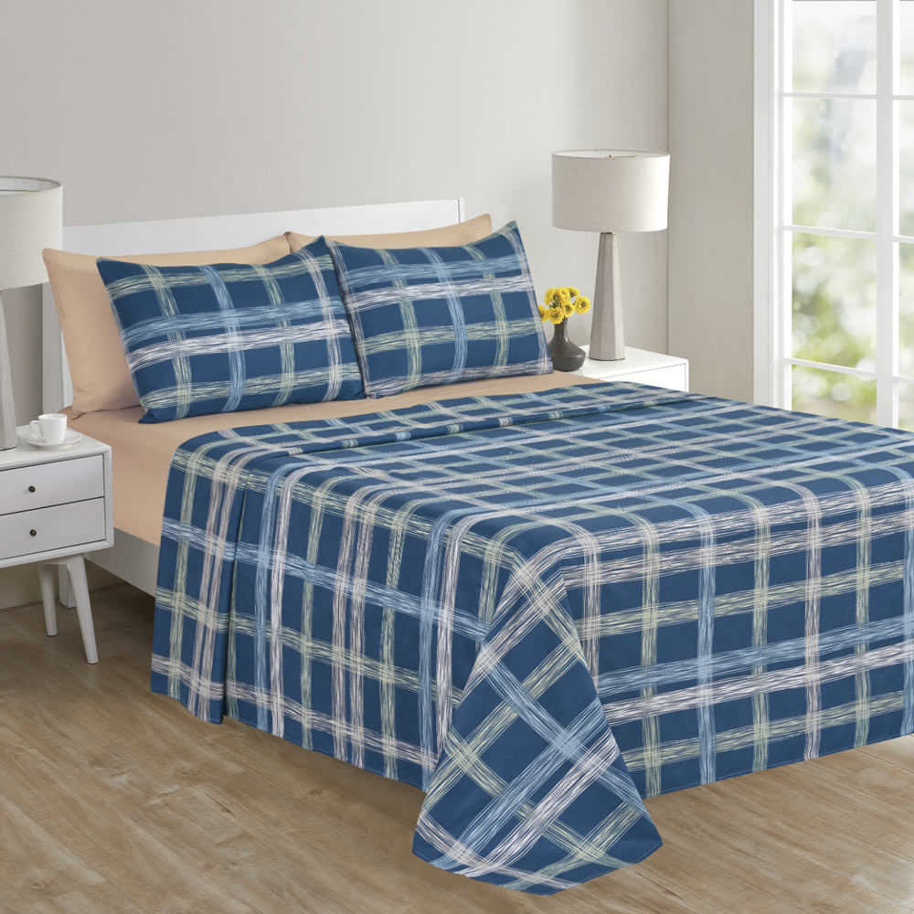 Jogo de Cama Queen Cazza Ivory Geo em Microfibra Estampado - Item Sortido