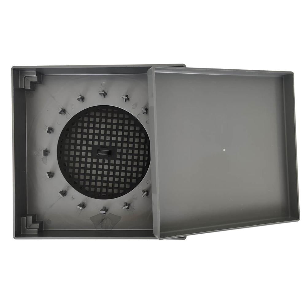Ralo Oculto Invisível 15x15cm para Banheiro Astra Quadrado Plástico Cinza