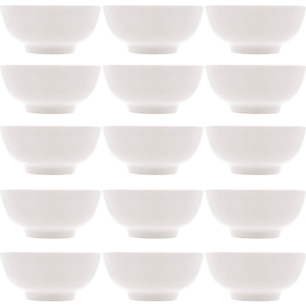 15 Bowls de Porcelana Branca Lyor 540ml Cumbucas Clean para Açaí Restaurante Sorveteria