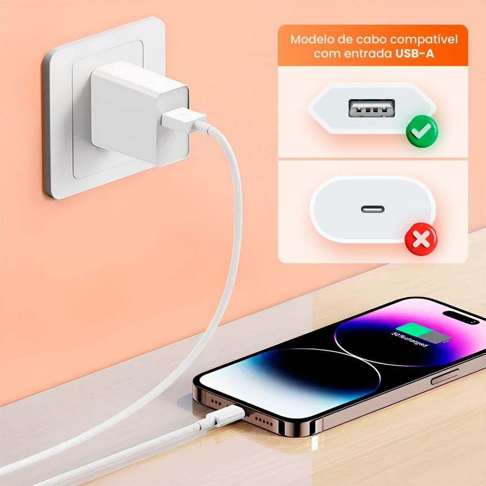 Cabo Usb Branco Reforçado 1m Premium Para Samsung A55