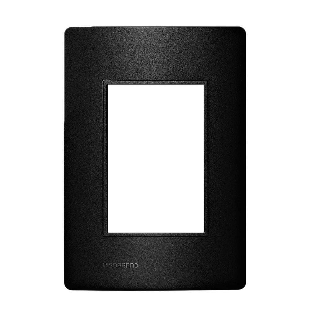 Placa 3 Modulo 4x2 C/ Suporte Carbono Revita Soprano