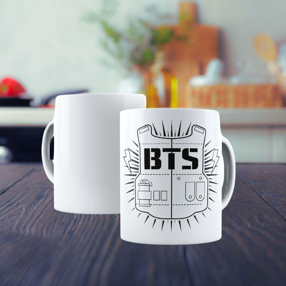Caneca De Porcelana 325ml Bts Decorada Bts 1