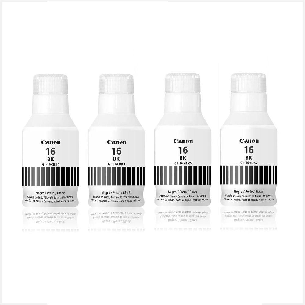 Kit Refil De Tinta Canon Gi-16 4x Un Preto Gi16 G16 Bk Gx5010 Gx6010 Gx7010