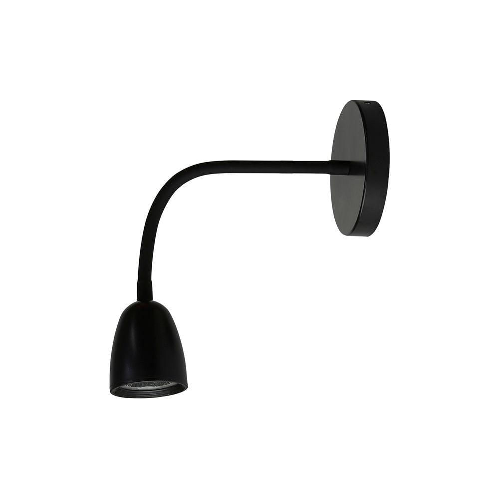 Arandela Taschibra Direct Articulável Led Mr16 Bivolt Preto 3000k Luz Amarela 15060094