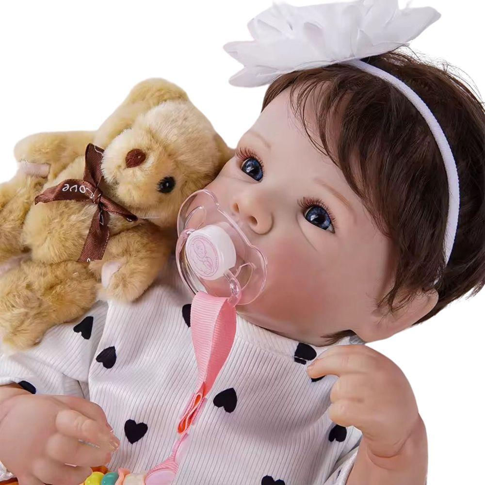Bebê Reborn Menina Olhos Abertos Artesanal Corpo De Vinil De Silicone Macio