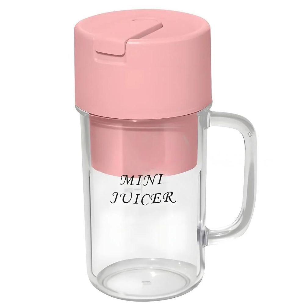 Caneca Portátil Misturadora De Alimentos Recarregável Usb Copo Triturador De Frutas - Rosa