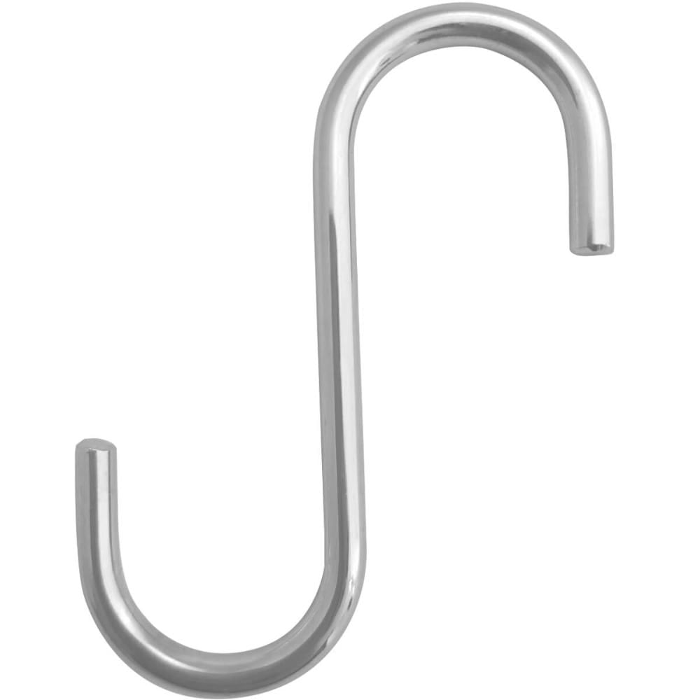 12 Ganchos Cromados Tipo S 2cm Schimitt para Barra Suporte de Utensílios Cozinha