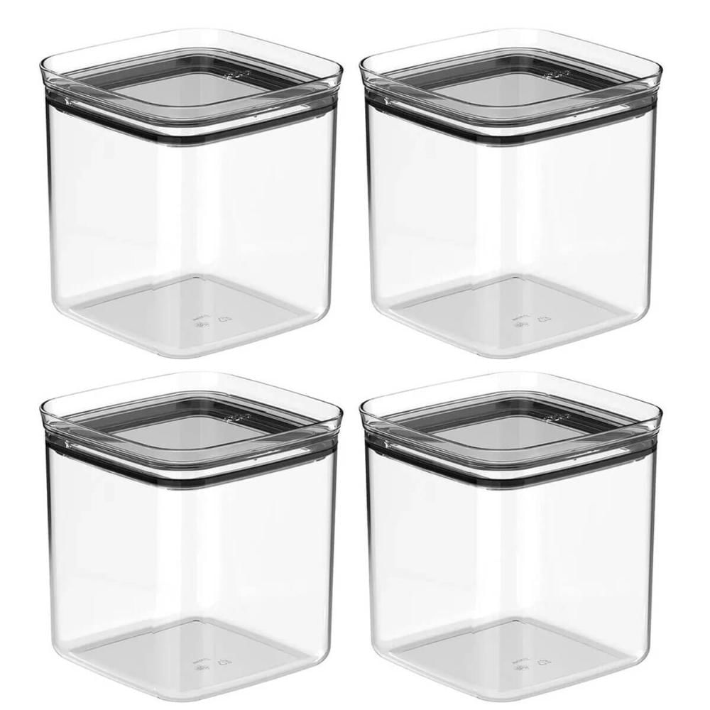 Kit 4 Porta Mantimentos Pote Hermético 2,3l Block Maxxi Ou Natural Alimentos