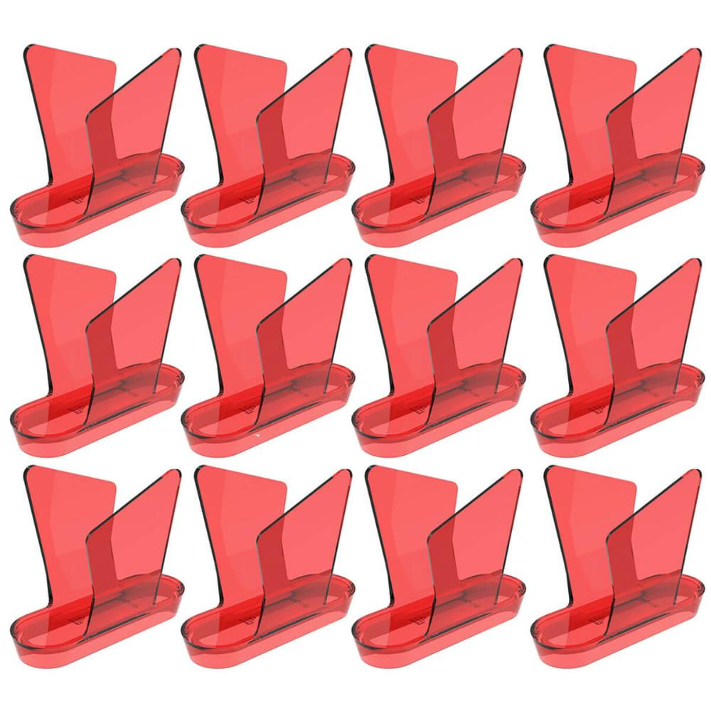 Conjunto 12 Porta Guardanapos de Mesa Vermelho Transparente Crippa Café Restaurante