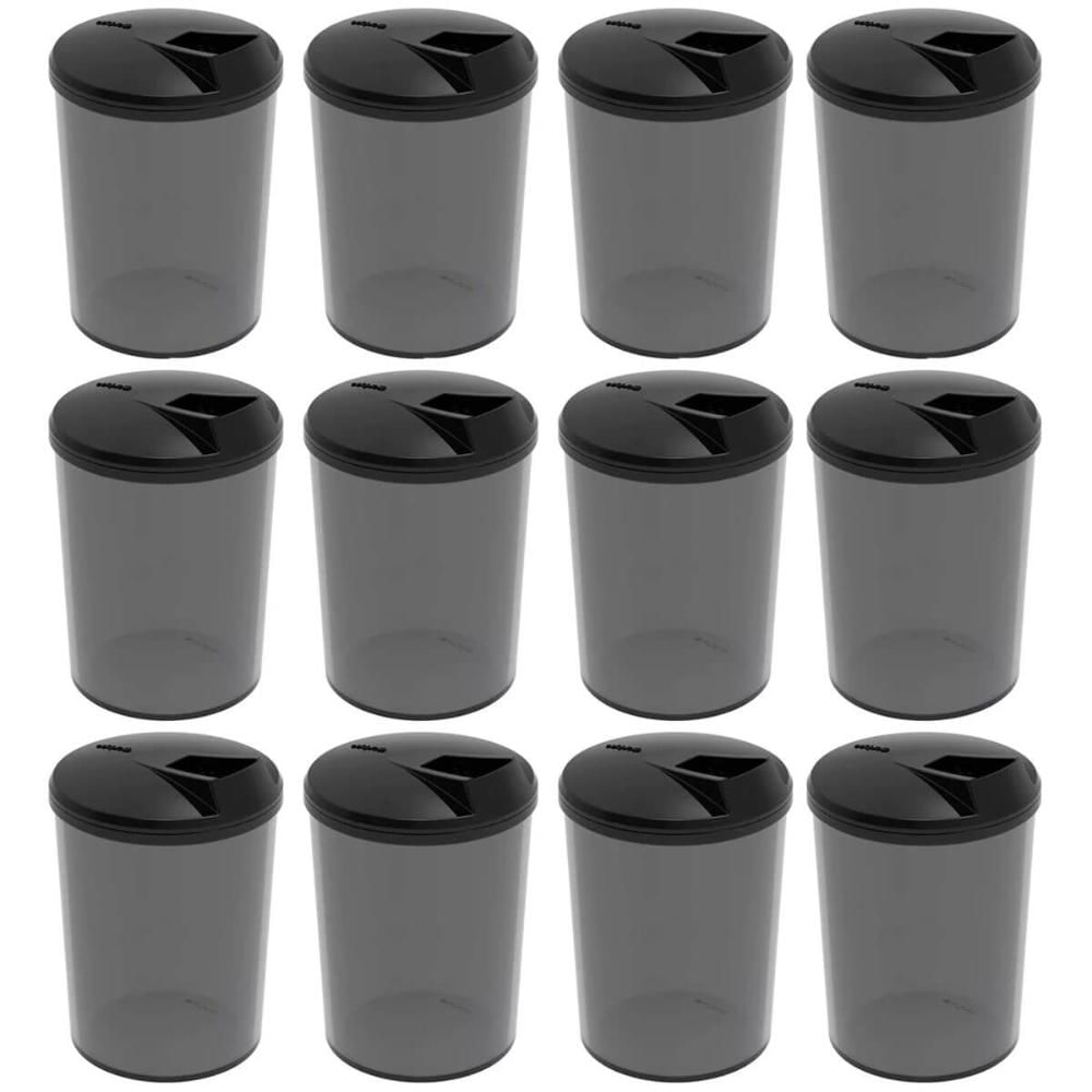 Kit 12 Farinheiras Porta Farofa Temperos Fumê com Tampa 400ml Crippa