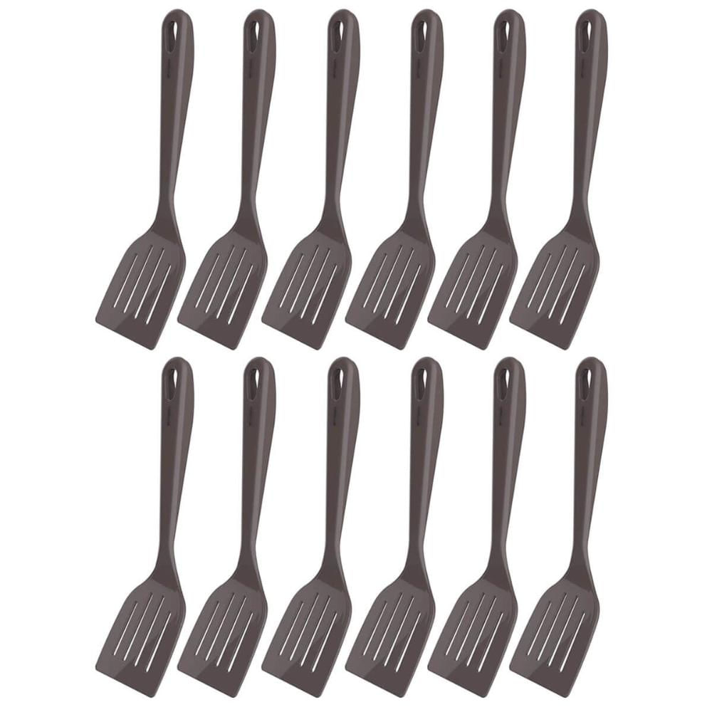 Kit 12 Espátulas Culinárias Cinza Tornado em Nylon 31,5cm Restaurante Lanchonete Crippa