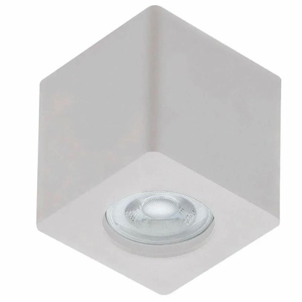 Spot Sobrepor Quadrado Branco MR16 Luminária Teto Beiral Zoom Baixo Dital