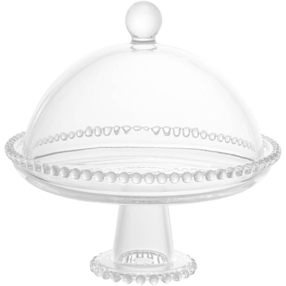 Kit 12 Boleiras Prato para Queijo 19,5cm Cristal com Pé e Ta