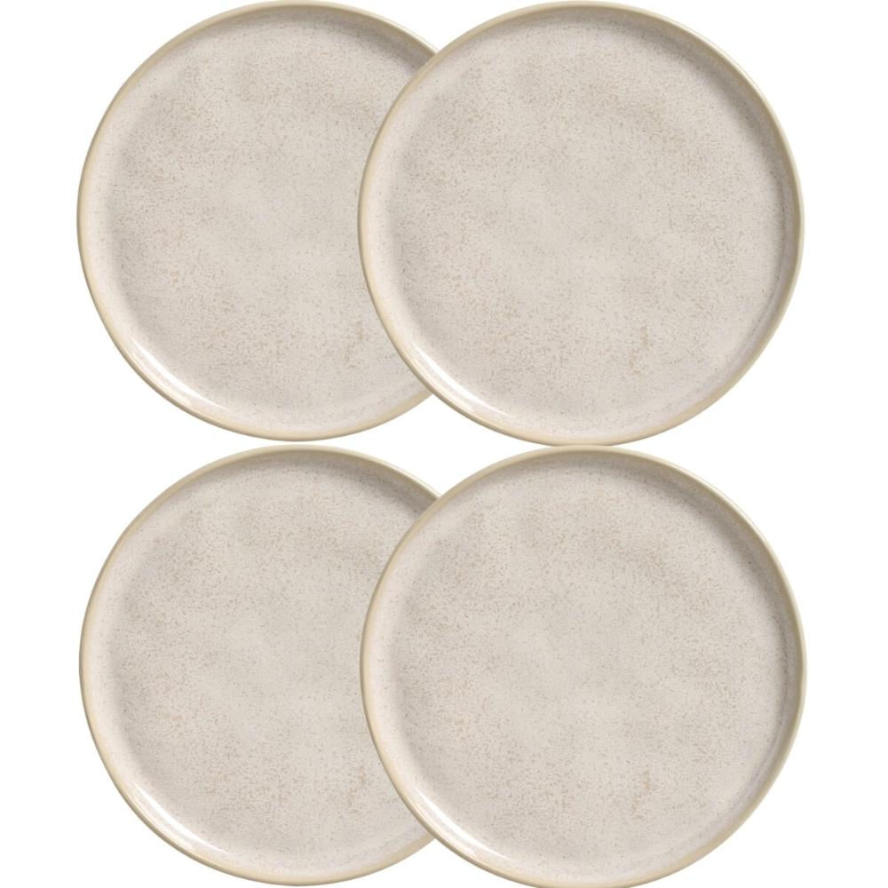 Jogo 4 Pratos para Sobremesa Bio Latte Porto Brasil Cerâmica 21cm Mesa Posta Brownie Mousse