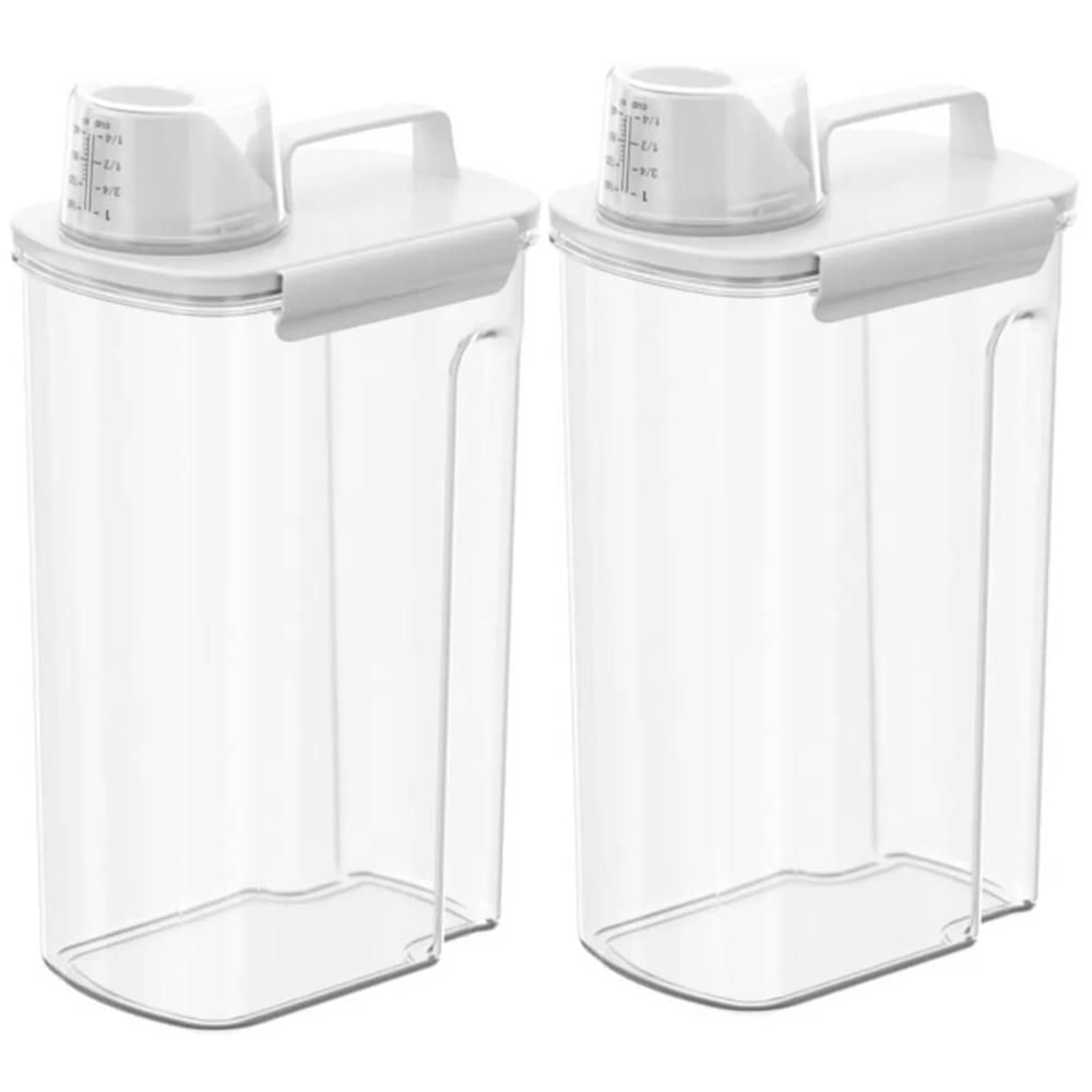 Kit 2 Dispensers com Medidor New Retrô Coza 1,5l Potes Lavanderia Organização