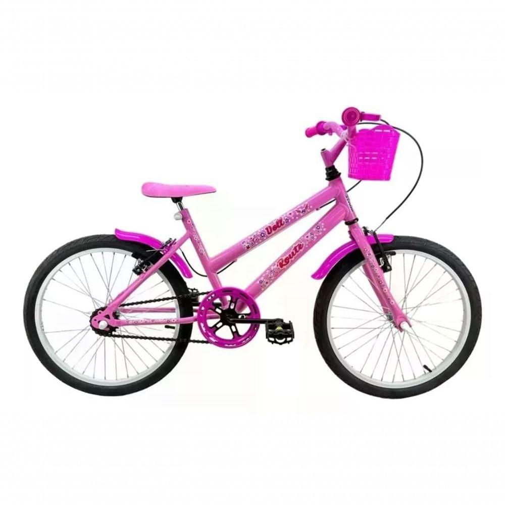 Bicicleta Infantil Aro 20 Feminina Doll + Rodinha Lateral Rosa
