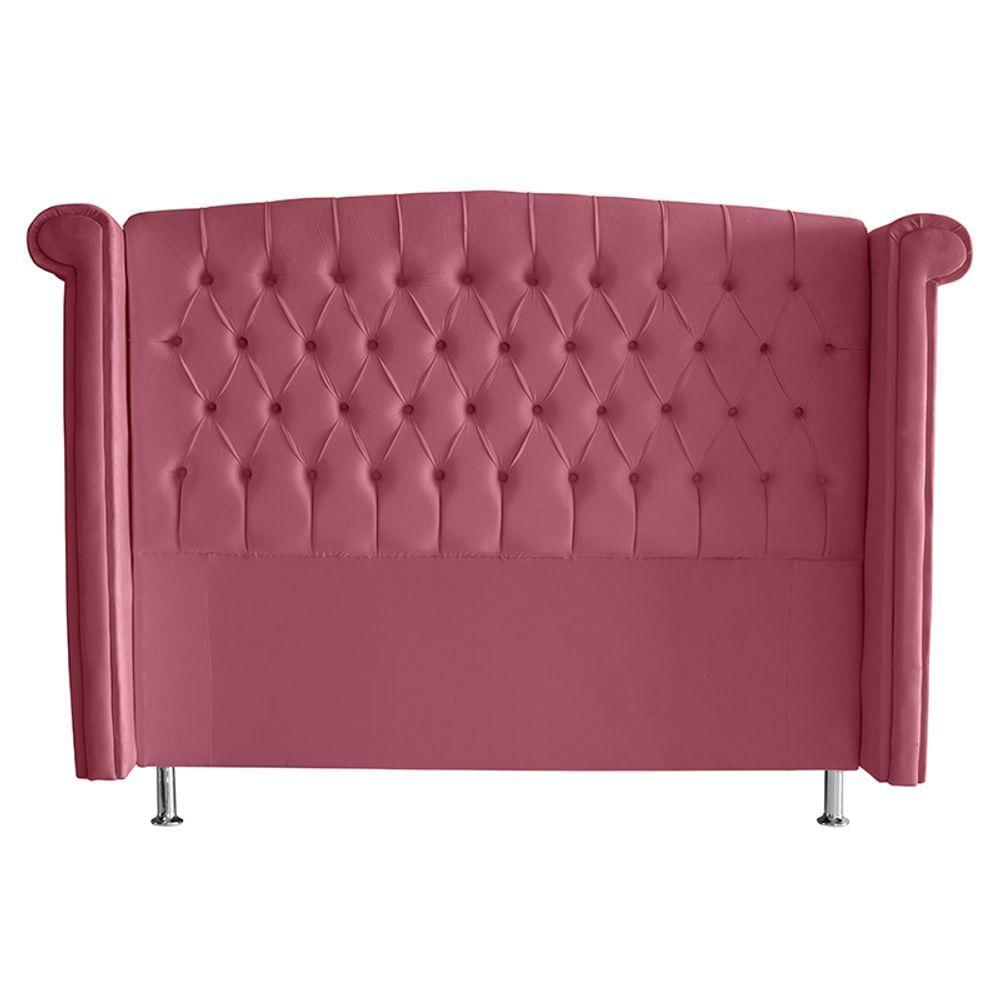 Cabeceira De Cama Box Toquio King 195 Cm Suede Rosa Bebê Eli Móveis E Decoração