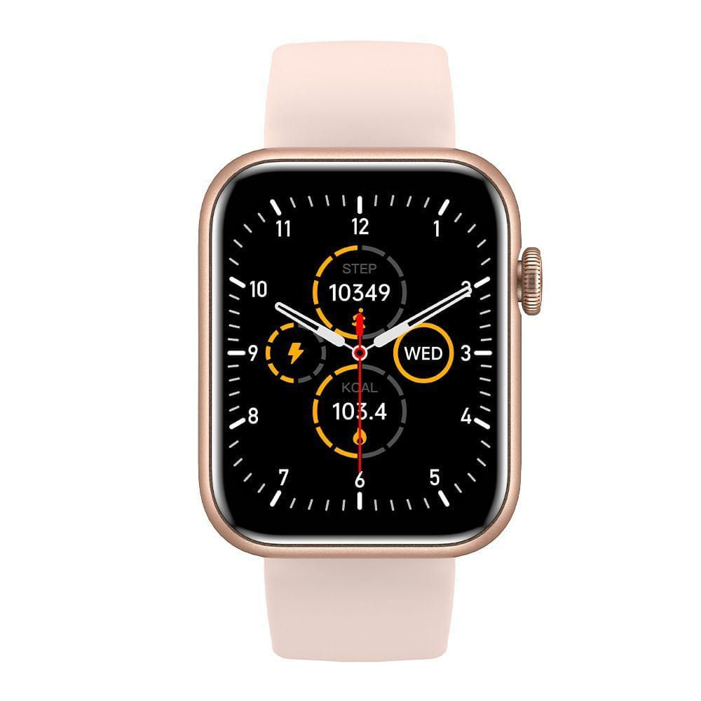 Smartwatch Positivo Watch Essential Tela IPS 1.83”, Monitoramento de Saúde, Ligações Bluetooth, Assistente de Voz, IP68 - Rosé
