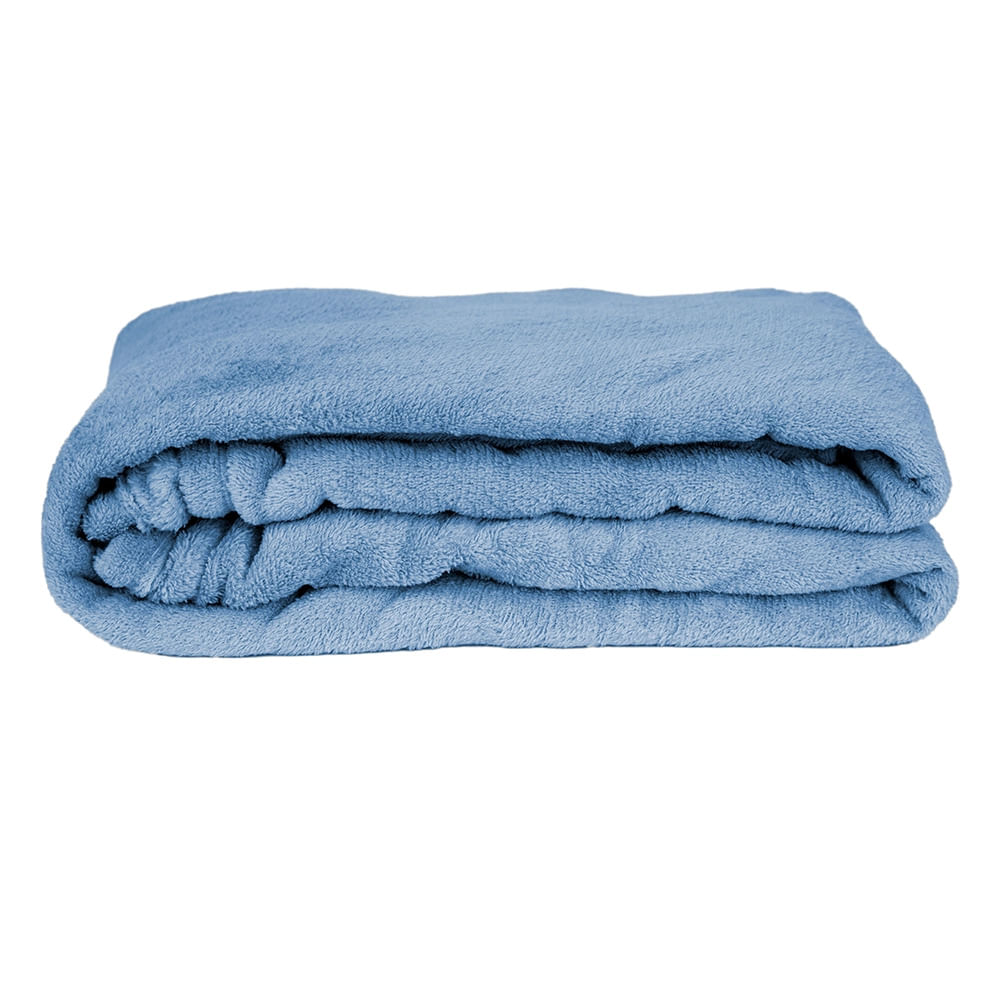 Manta Cobertor Solteiro Fleece Cazza Azul