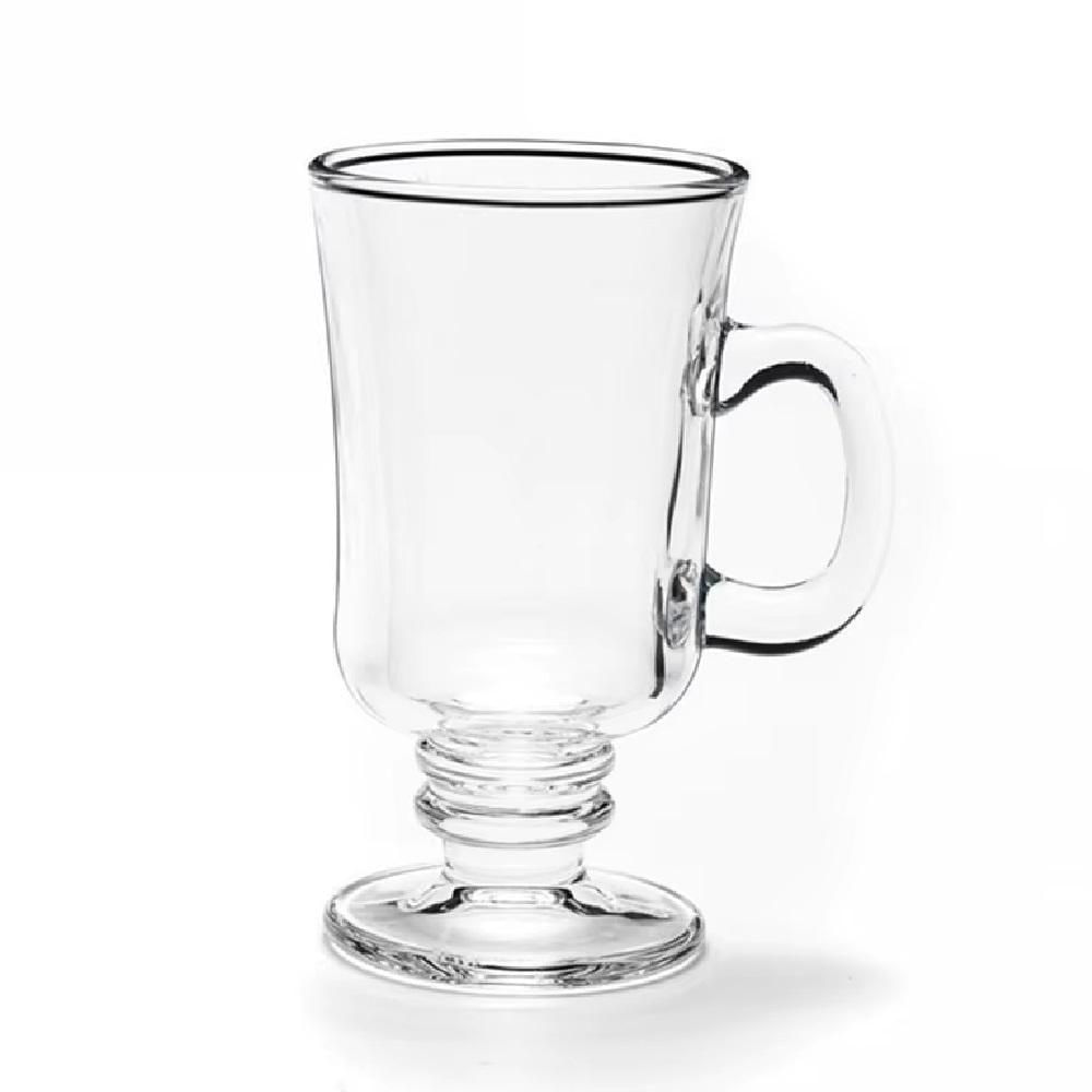 Kit 6 Caneca Cappuccino Royal Xicara De Vidro Taca Alta Cafe Chocolate Dolce Gusto Coffe 230ml Bar Restaurante