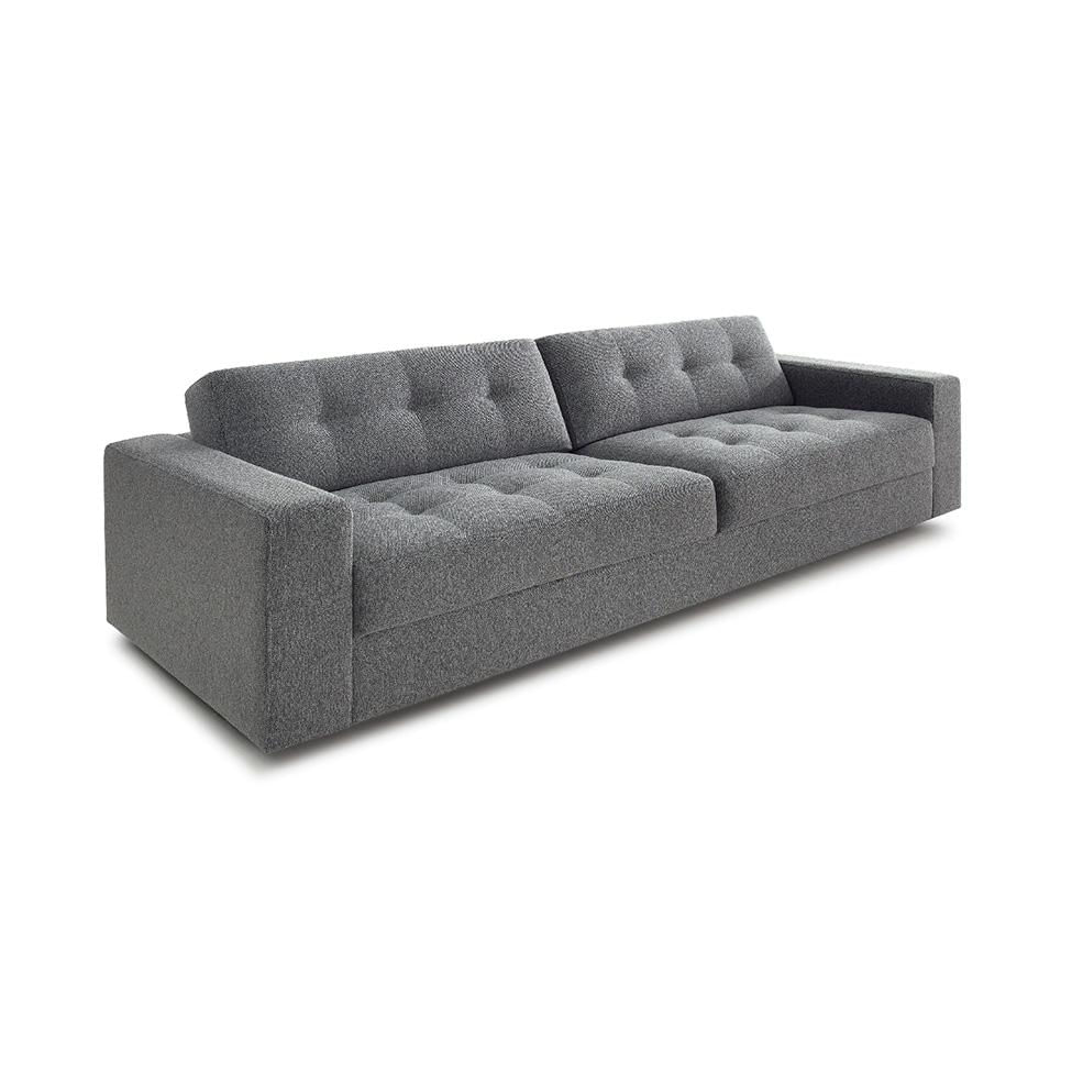 Sofá 3 Lugares Lucca Linho Cinza 240 cm