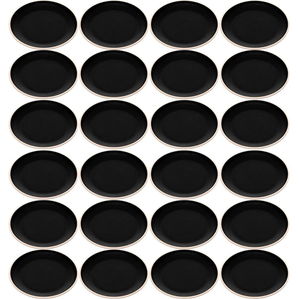 Kit 24 Pratos para Sobremesa Preto Fosco Wolff Restaurante Pratinhos Elegantes para Servir
