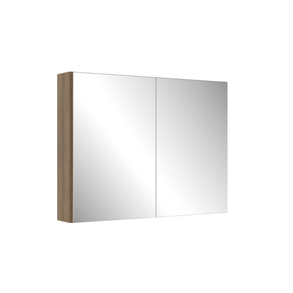 Armário Espelheira para Banheiro 80x61,5cm Aurora com 2 Portas Mel MDP Faema