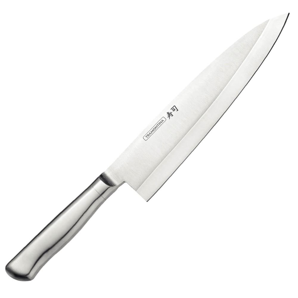 Faca Deba Tramontina Sushi Diamond Chef Comida Japonesa 8' Lâmina e Cabo em Aço Inox