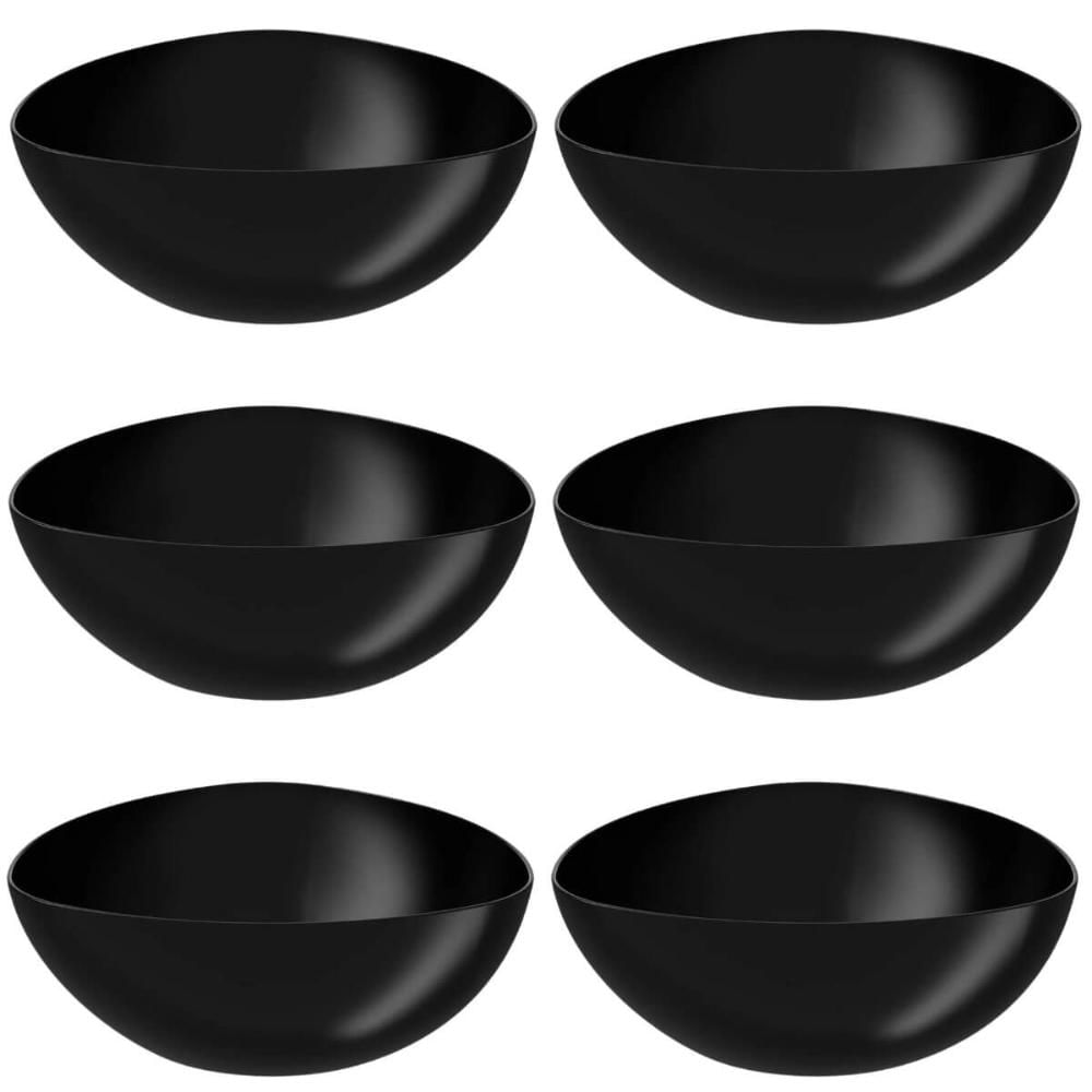 Kit 6 Saladeiras Triangulares Preta Tigelas de Plástico 3,5L