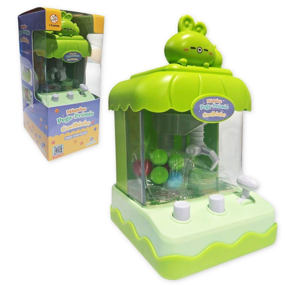 Mini Máquina De Bola Pega Premio Jogo Com Garra Divertido Coelho Verde