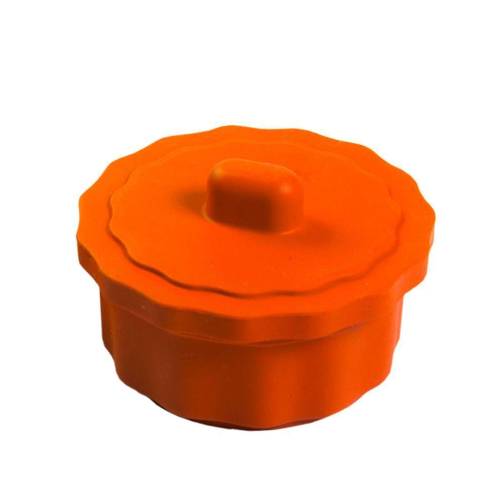 Pote Gourmet Bliss Com Tampa 150ml Laranja Em Silicone