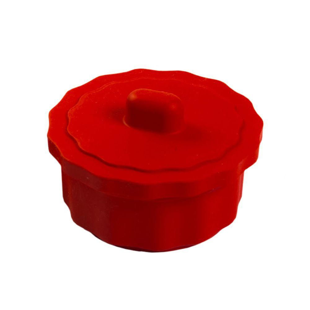 Pote Gourmet Bliss Com Tampa 150ml Vermelho Em Silicone