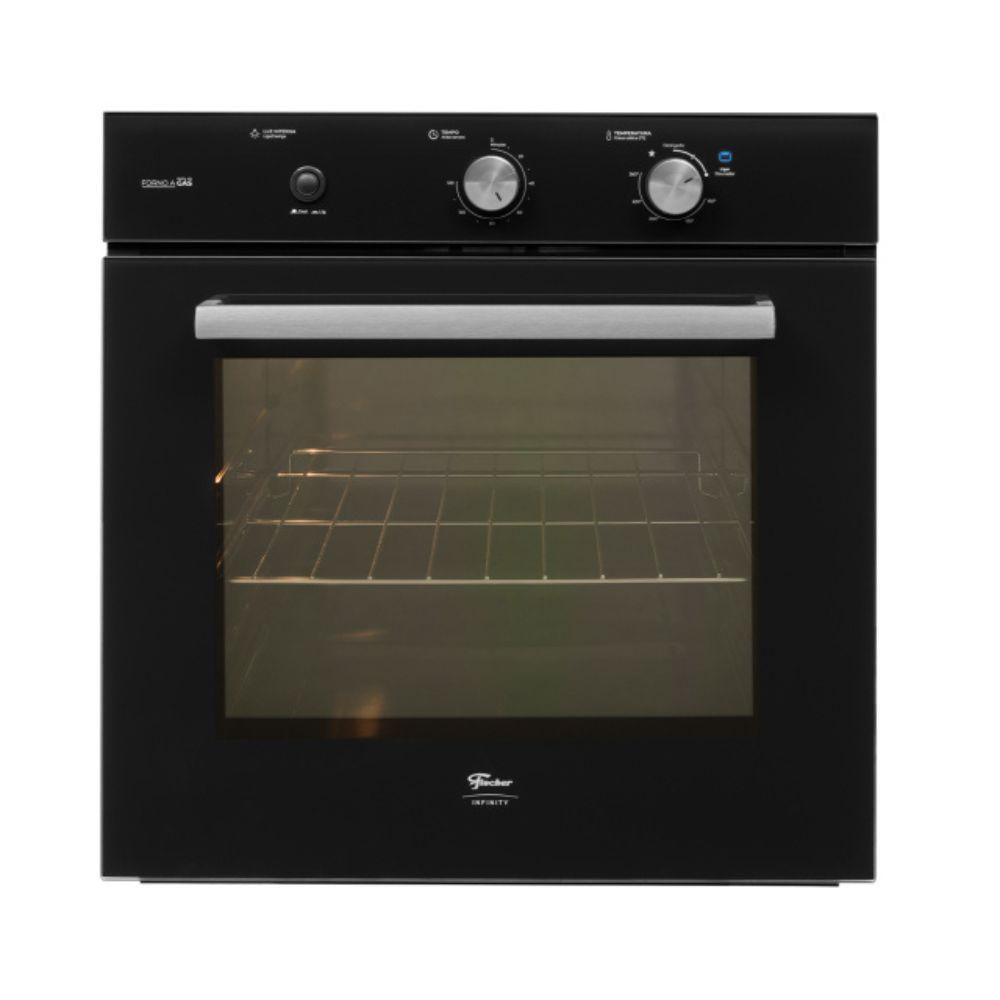 Forno a Gás de Embutir Fischer Infinity 78L com Grill Preto - 220V
