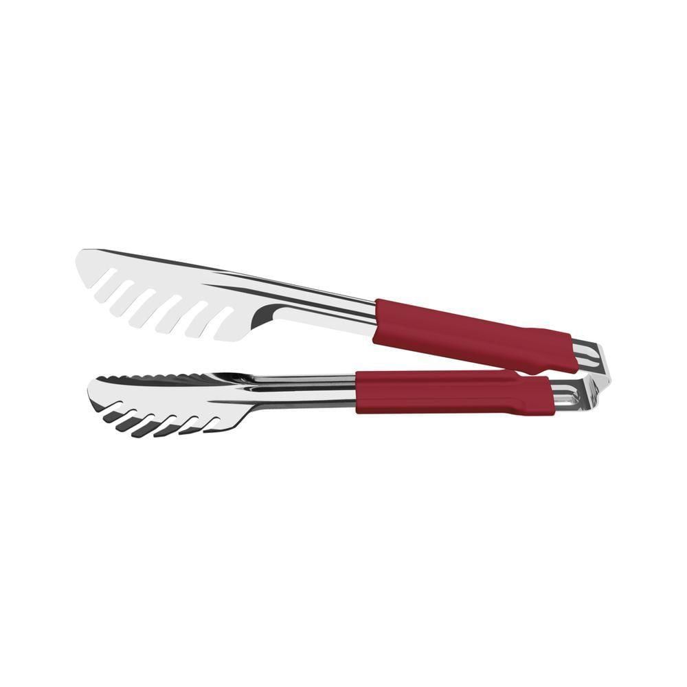 Pegador Tramontina Utilitá Em Aço Inox Com Cabo Emborrachado Vermelho 24 Cm