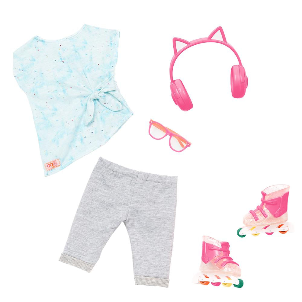 Roupa Com Patins E Fone De Ouvido De Gatinho -Our Generation