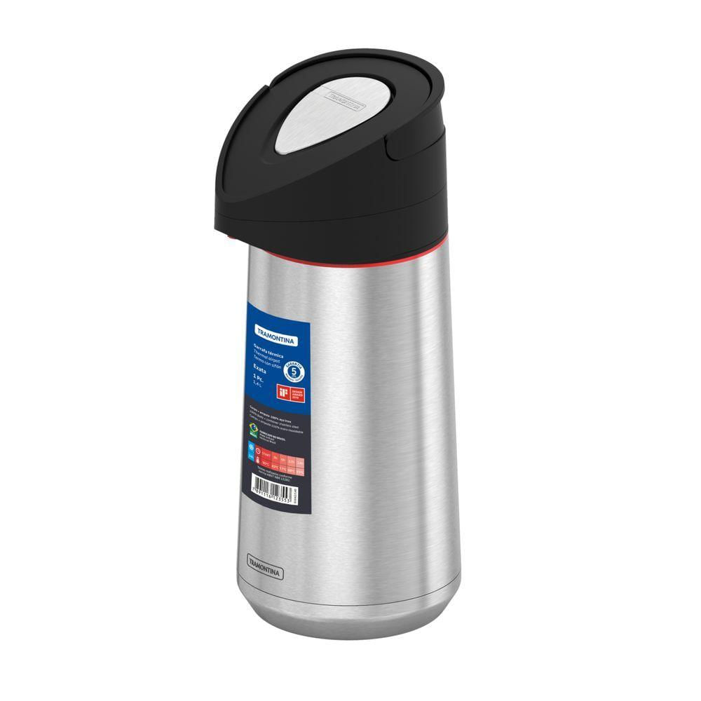 Garrafa Térmica Tramontina Exata Em Aço Inox Com Ampola De Aço 1,4 L