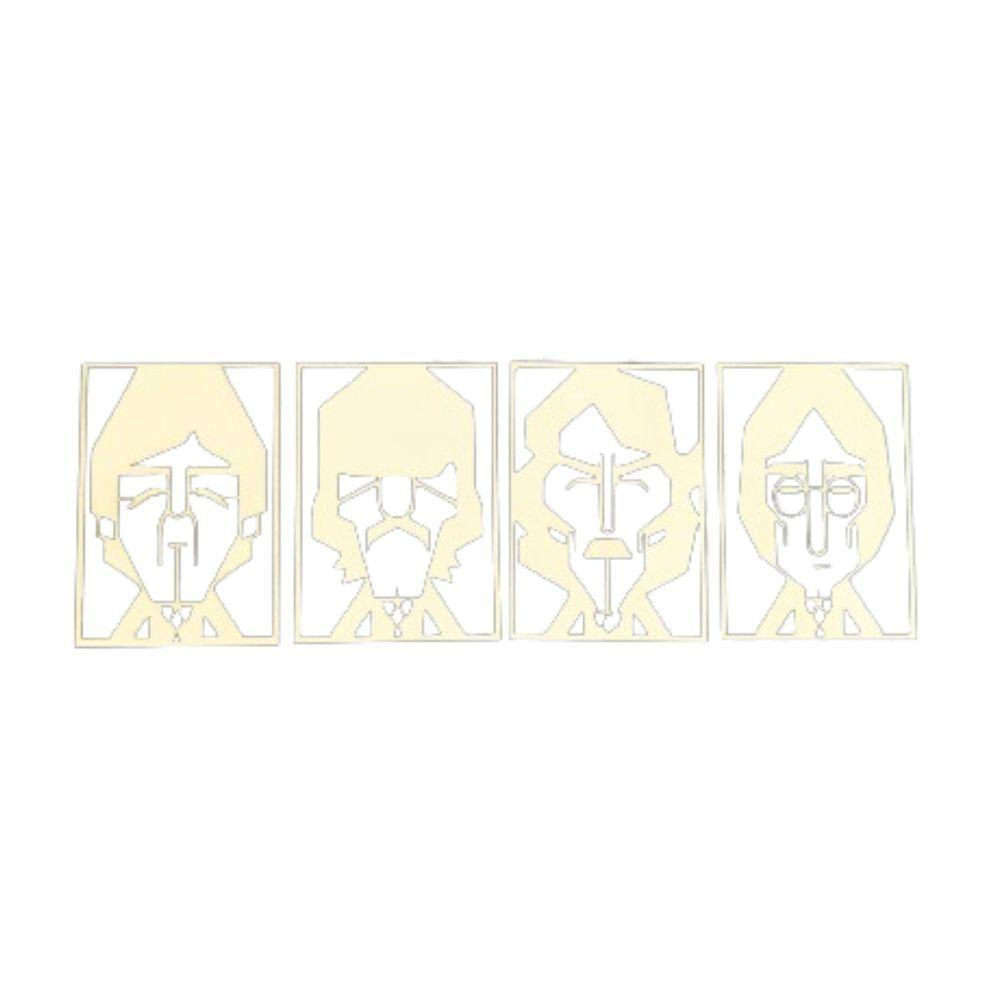 Caricatura Os Beatles 8 X 11 Cm Em Mdf 3mm Branco [f031]