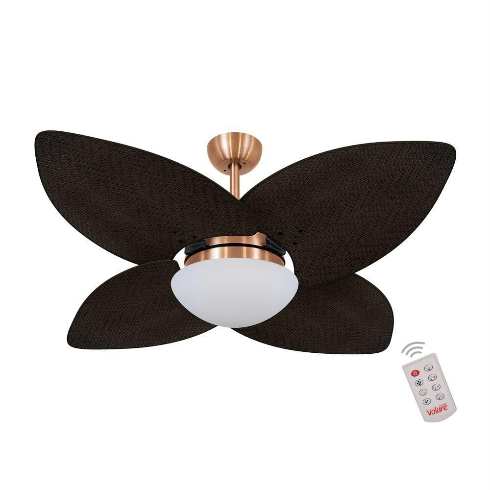 Ventilador De Teto 4 Pás Palmae Tabaco 220v C/ Controle