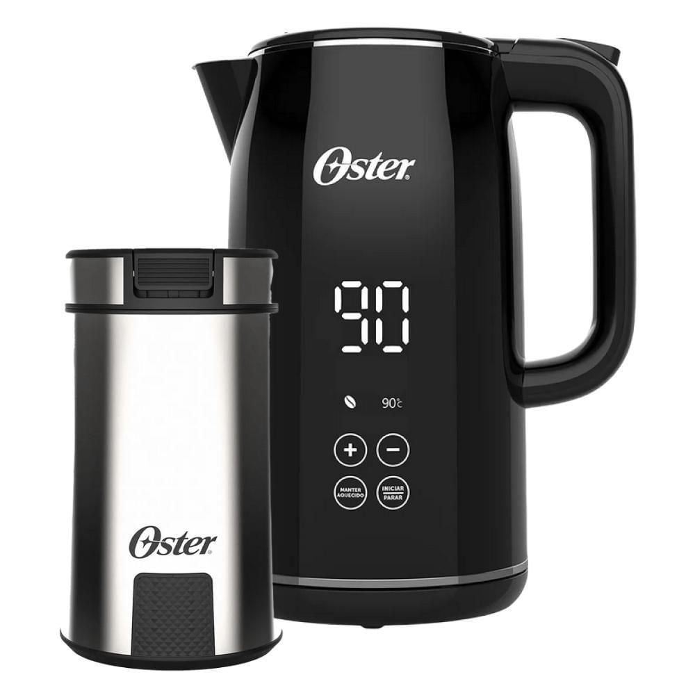 Kit Chaleira Digital 1,7L E Moedor De Café Inox Oster 220V