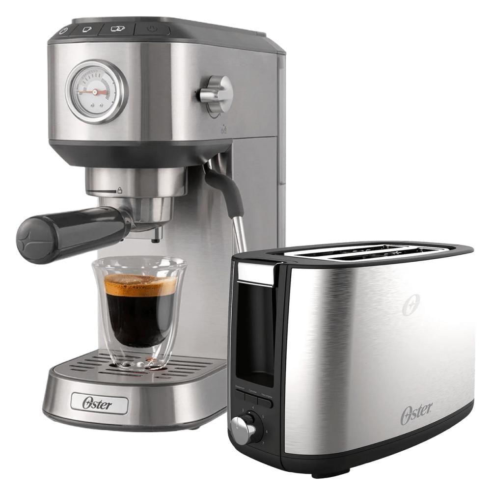 Kit Cafeteira Espresso Compacta E Torradeira Inox Oster 127V